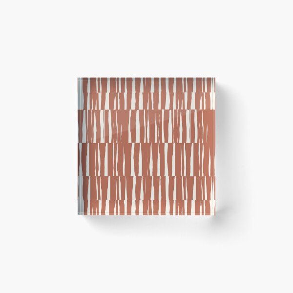 Item preview, Minimal Geometric Rectangles Lines 15 | Terracotta Cream Irregular Hand Drawn Stripes designed and sold by MarleneCanto.