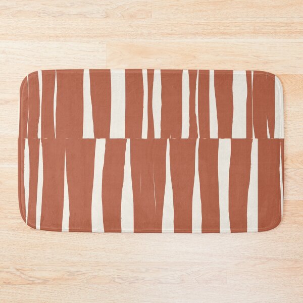 Item preview, Minimal Geometric Rectangles Lines 15 | Terracotta Cream Irregular Hand Drawn Stripes designed and sold by MarleneCanto.