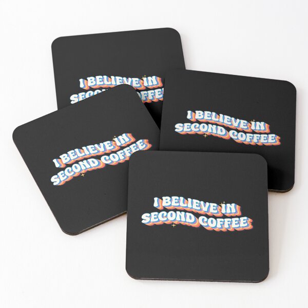 Item preview, I Believe in Second Coffee Retro Vintage Coffee Lover Typography designed and sold by Chonkz.