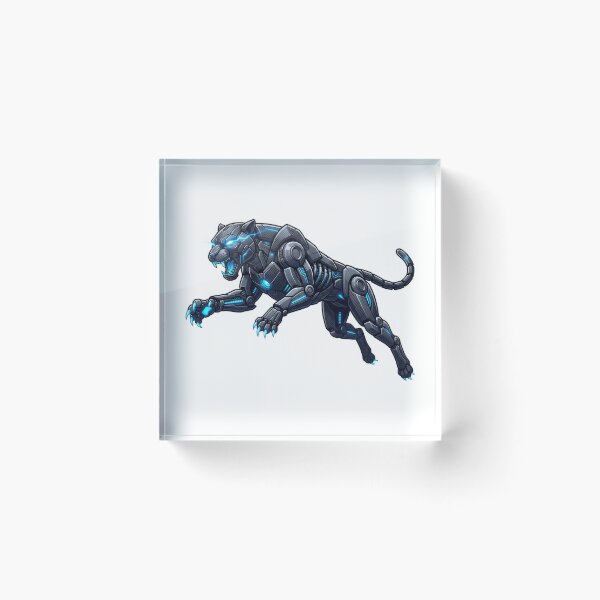 Item preview, Cybernetic Black Panther Roaring Sci-Fi Cyborg Art designed and sold by Rahat3344.