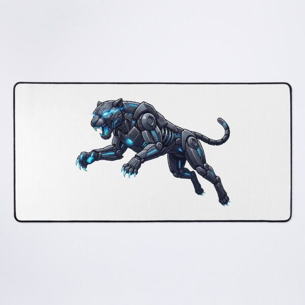 Item preview, Cybernetic Black Panther Roaring Sci-Fi Cyborg Art designed and sold by Rahat3344.