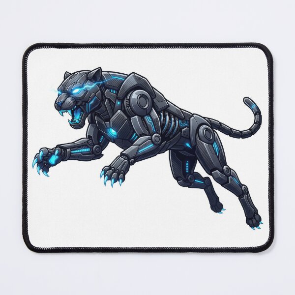 Item preview, Cybernetic Black Panther Roaring Sci-Fi Cyborg Art designed and sold by Rahat3344.