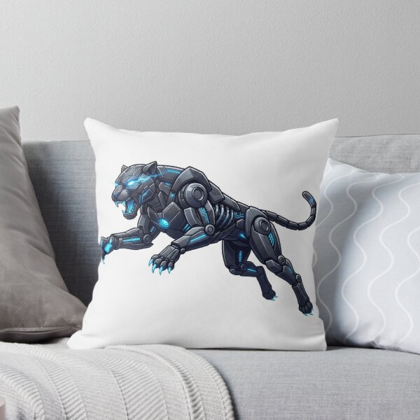 Item preview, Cybernetic Black Panther Roaring Sci-Fi Cyborg Art designed and sold by Rahat3344.