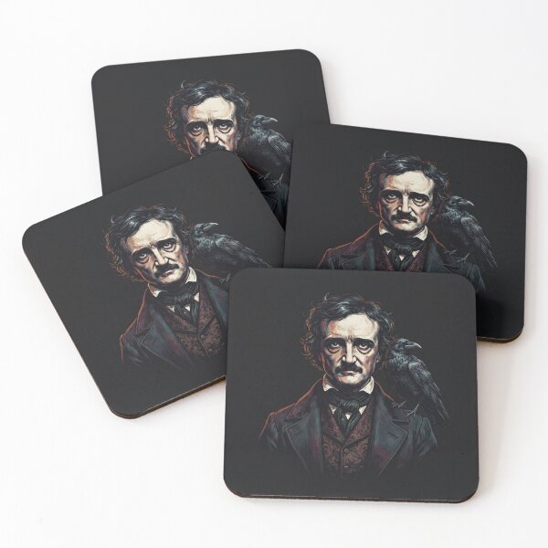 Item preview, Edgar Allan Poe with raven dark portrait designed and sold by Owcomm.