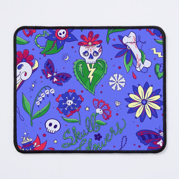 Item preview, Skull Flowers Red Bubbles Pattern designed and sold by Flickingjane.