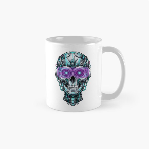 Item preview, Cyberpunk Cyborg Skull Neon HUD Visor Art designed and sold by Rahat3344.
