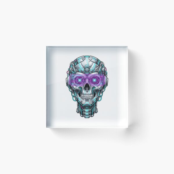 Item preview, Cyberpunk Cyborg Skull Neon HUD Visor Art designed and sold by Rahat3344.