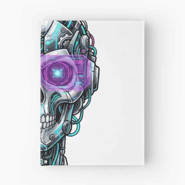 Item preview, Cyberpunk Cyborg Skull Neon HUD Visor Art designed and sold by Rahat3344.