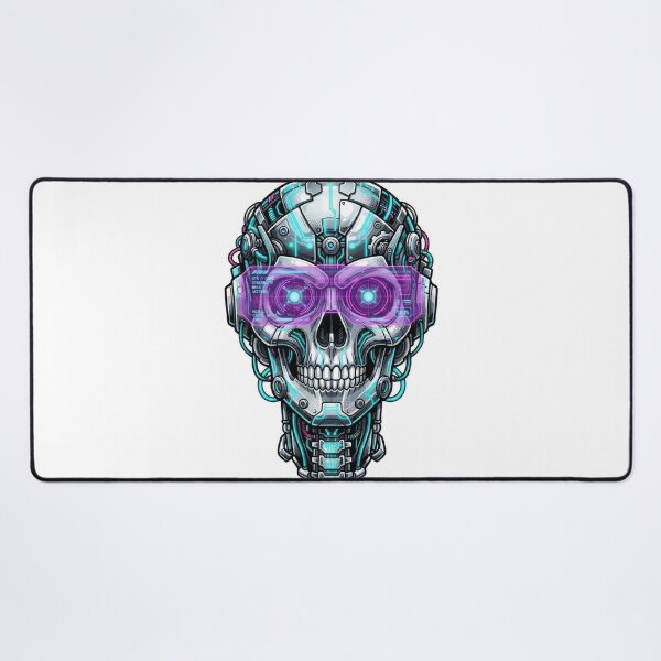 Item preview, Cyberpunk Cyborg Skull Neon HUD Visor Art designed and sold by Rahat3344.