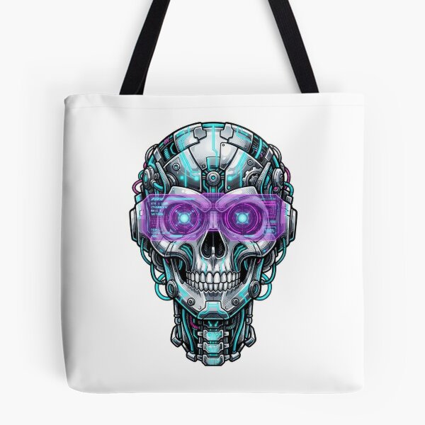 Item preview, Cyberpunk Cyborg Skull Neon HUD Visor Art designed and sold by Rahat3344.