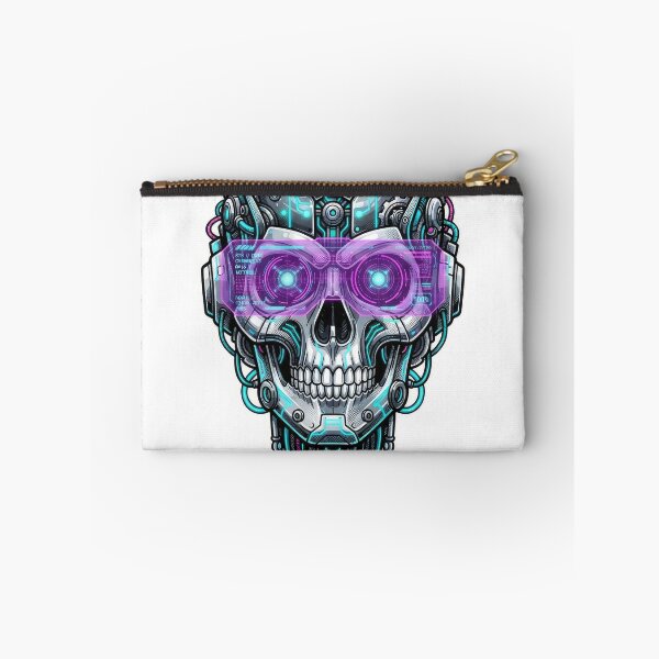 Item preview, Cyberpunk Cyborg Skull Neon HUD Visor Art designed and sold by Rahat3344.