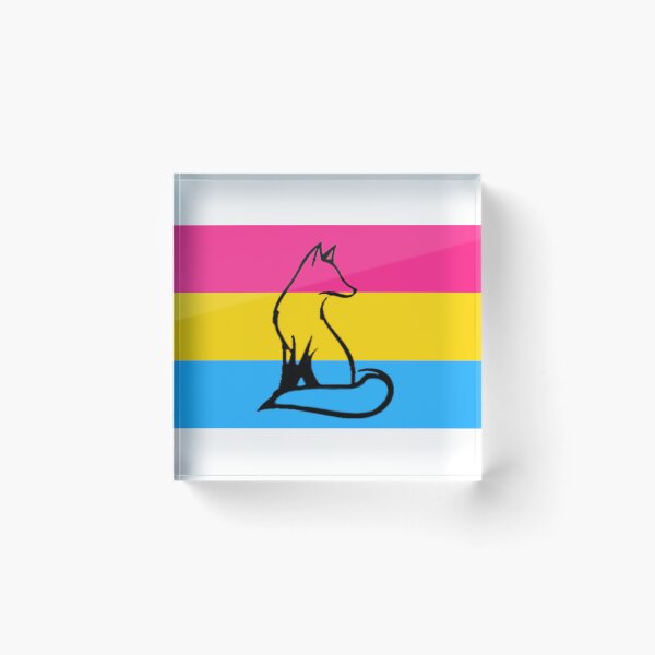 Item preview, Fox with the pan pride flag designed and sold by TimesTwoAngela.
