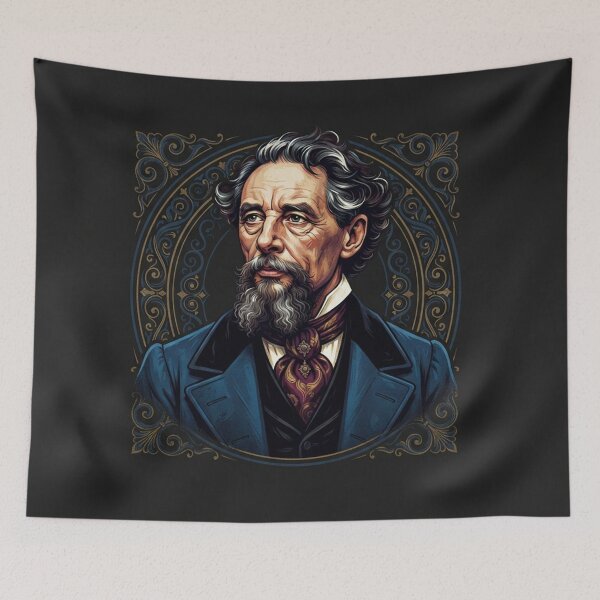 Item preview, Charles Dickens Victorian Era Portrait Illustration designed and sold by Owcomm.