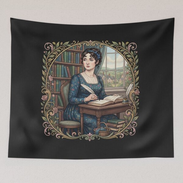 Item preview, Jane Austen Writing At Her Desk designed and sold by Owcomm.
