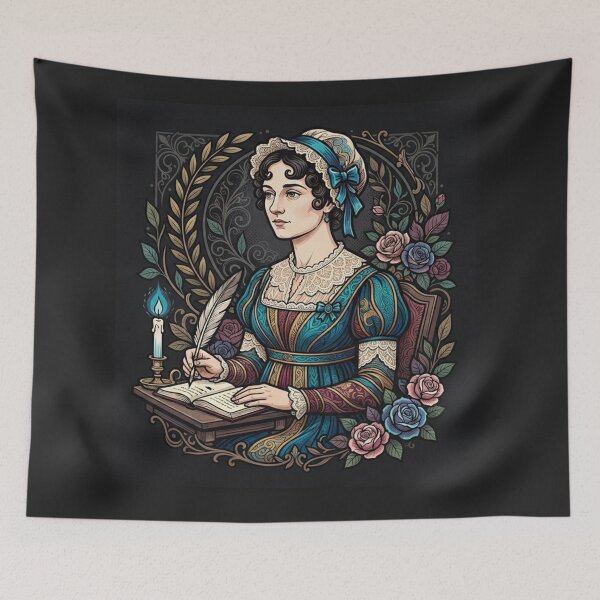 Item preview, Jane Austen Writing With A Feather Pen designed and sold by Owcomm.