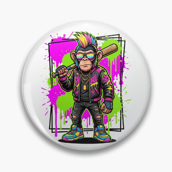 Item preview, Cool Monkey Baseball Bat Drip Streetwear designed and sold by Darbouni-Prints.