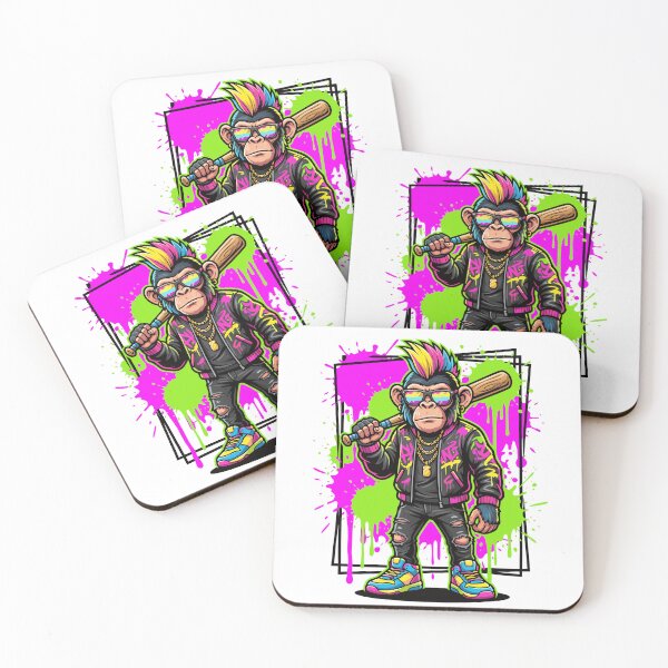 Item preview, Cool Monkey Baseball Bat Drip Streetwear designed and sold by Darbouni-Prints.