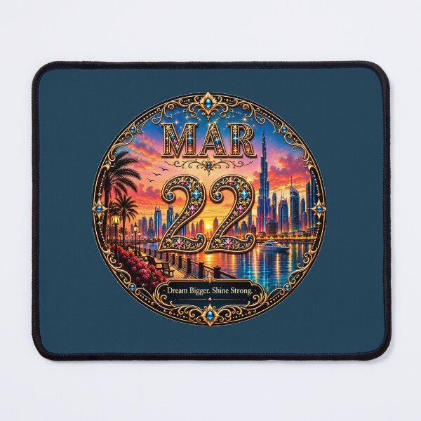 Item preview, March 22 Dubai Skyline Birthday Design designed and sold by LunaMoments.