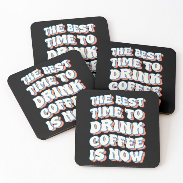 Item preview, The Best Time to Drink Coffee Is Now – Retro Coffee Lover Vintage Typography designed and sold by Chonkz.