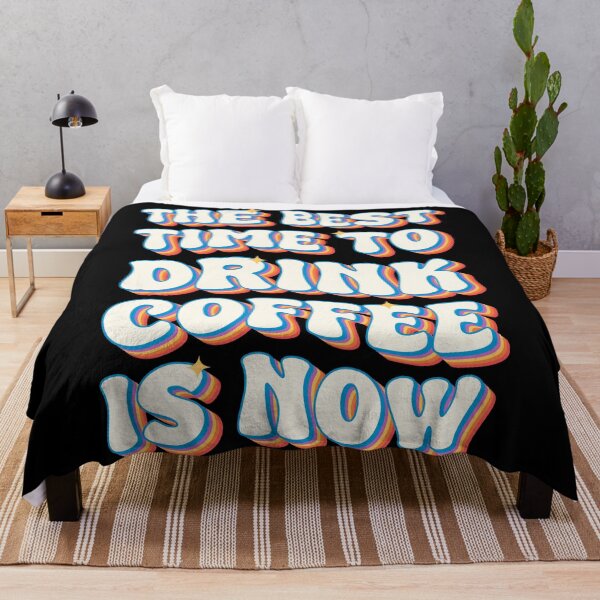 Item preview, The Best Time to Drink Coffee Is Now – Retro Coffee Lover Vintage Typography designed and sold by Chonkz.