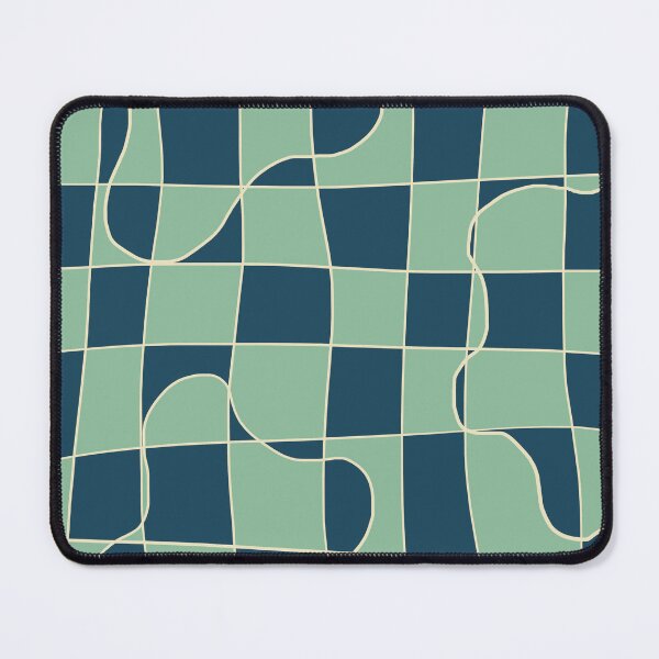 Item preview, Wavy Checkers Distortion Teal and Sage designed and sold by UmaDupla.