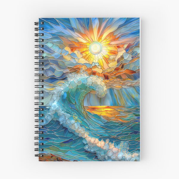 Item preview, Ocean Waves at Sunset: Stained Glass Art designed and sold by MargaretWiktor.