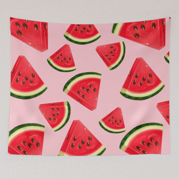 Item preview, Cute Pink Watermelon Pattern | Summer Fruit Illustration Print designed and sold by mashumallow.