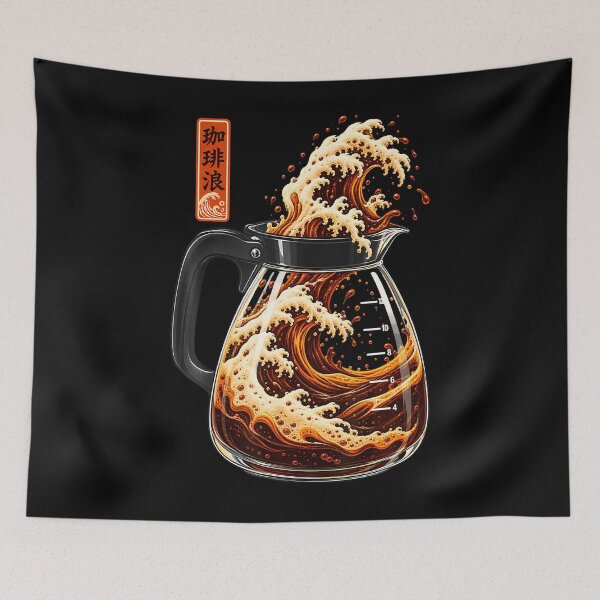 Item preview, Great Coffee Wave Retro Japanese Carafe Caffeine Lover designed and sold by darriahad.