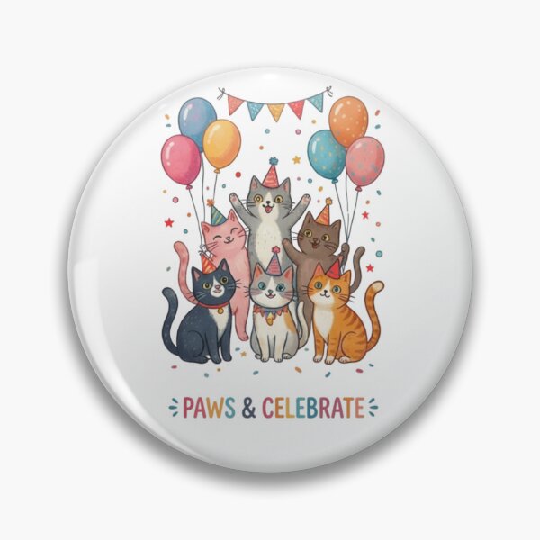 Item preview, Paws & Celebrate Cute Party Cats Birthday Illustration designed and sold by Salma.Store.