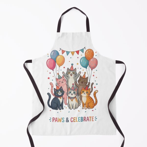 Item preview, Paws & Celebrate Cute Party Cats Birthday Illustration designed and sold by Salma.Store.