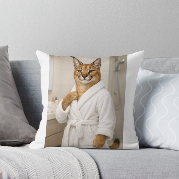 Item preview, Caracal White Bathrobe designed and sold by Sillytoe.