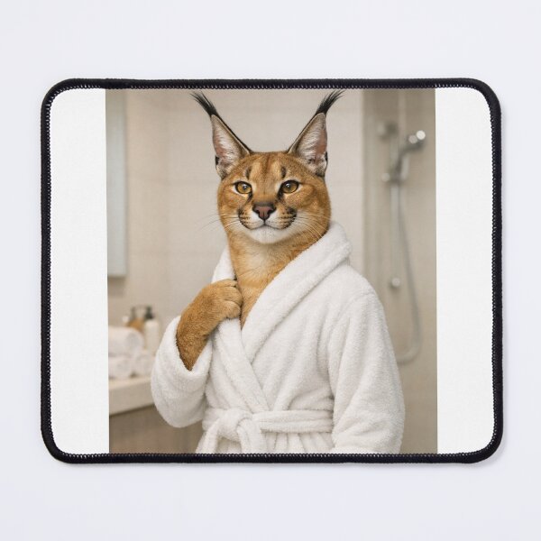 Item preview, Caracal White Bathrobe designed and sold by Sillytoe.