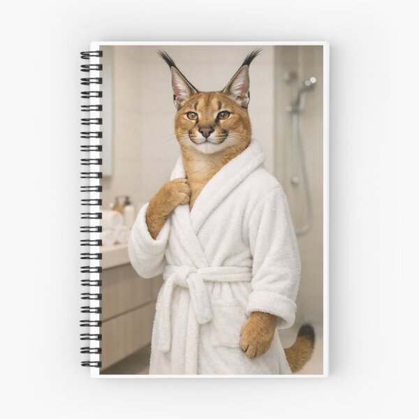 Item preview, Caracal White Bathrobe designed and sold by Sillytoe.