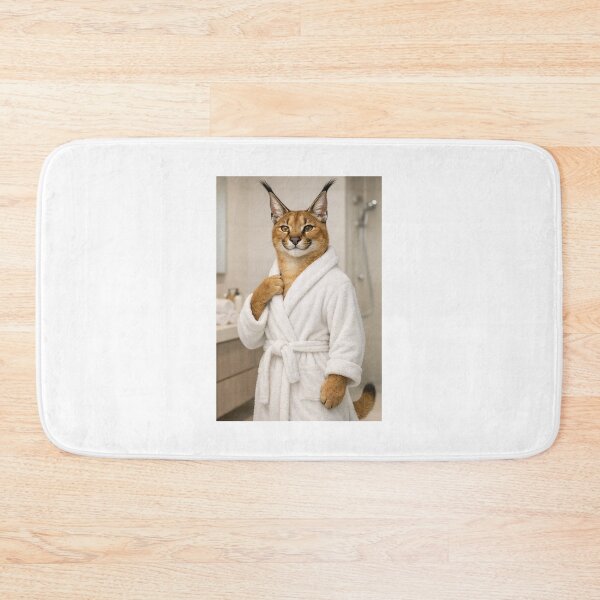 Item preview, Caracal White Bathrobe designed and sold by Sillytoe.