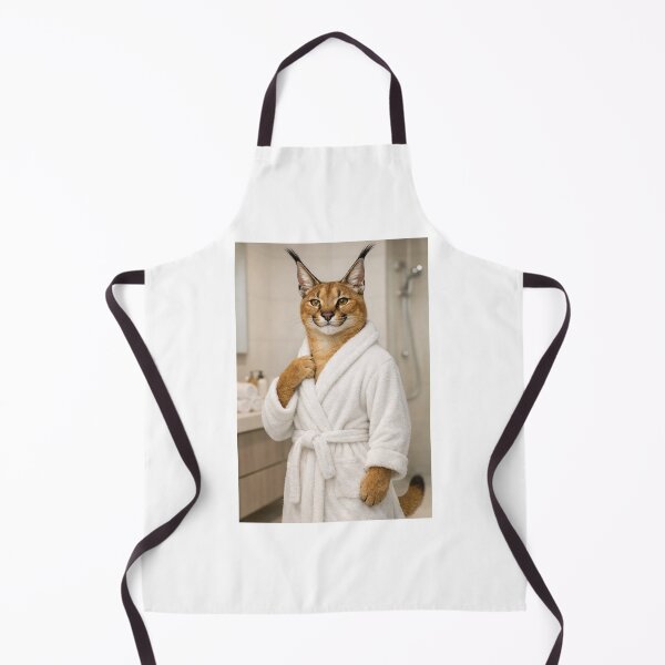Item preview, Caracal White Bathrobe designed and sold by Sillytoe.