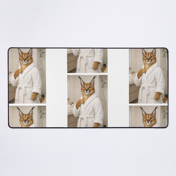 Item preview, Caracal White Bathrobe designed and sold by Sillytoe.