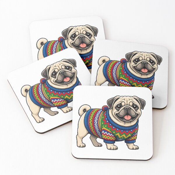 Item preview, Cute Pug In a Colorful Holiday Sweater designed and sold by susiecc.
