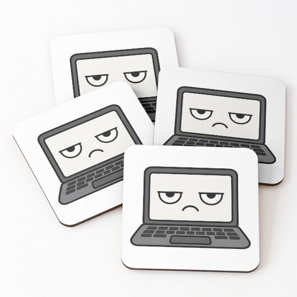 Item preview, Grumpy Laptop | Funny Unimpressed Computer Character designed and sold by Bitchy Little Things.