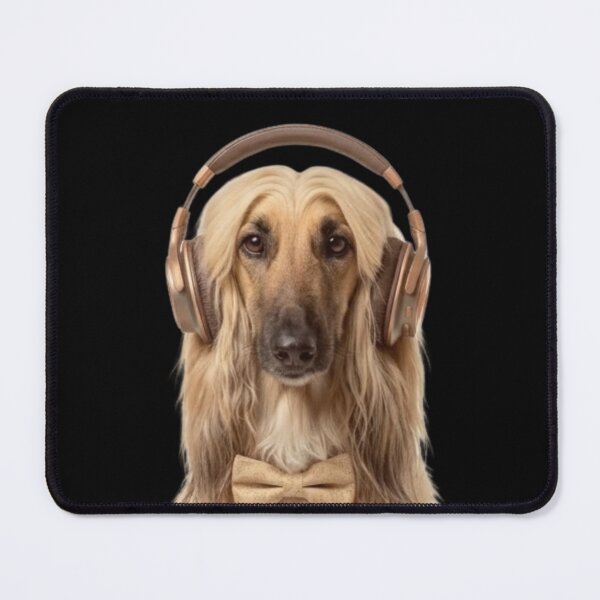 Item preview, Dapper Afghan Hound with Bronze Headphones designed and sold by Sulco Design.