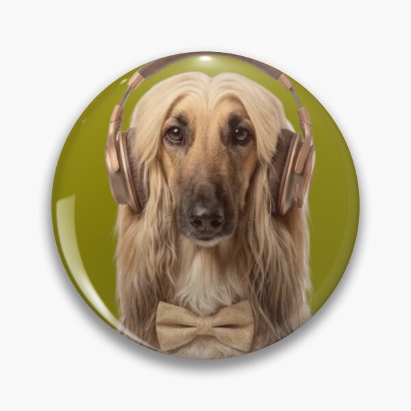 Item preview, Dapper Afghan Hound with Bronze Headphones designed and sold by Sulco Design.