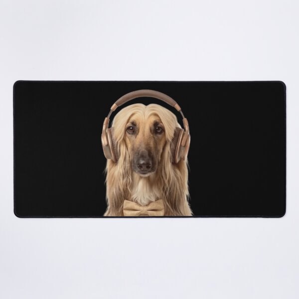Item preview, Dapper Afghan Hound with Bronze Headphones designed and sold by Sulco Design.