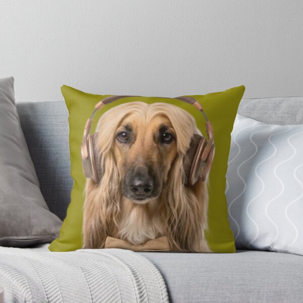 Item preview, Dapper Afghan Hound with Bronze Headphones designed and sold by Sulco Design.
