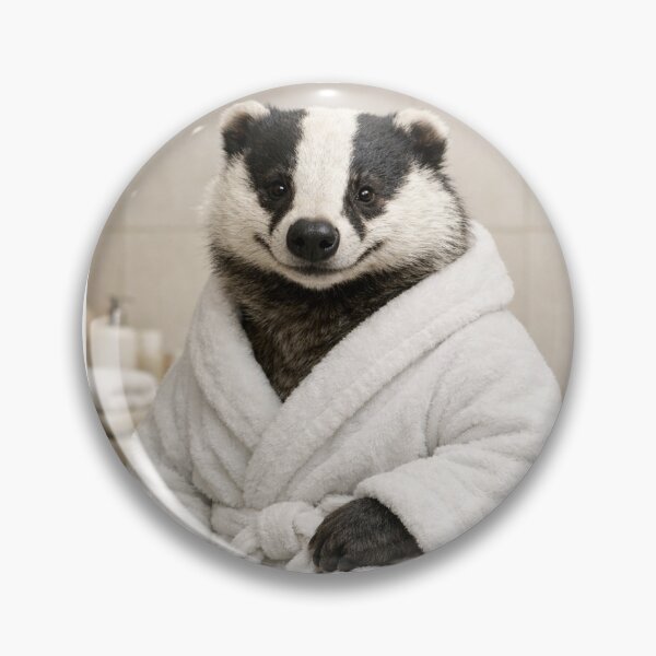 Item preview, European Badger White Bathrobe designed and sold by Sillytoe.