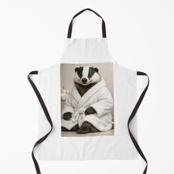Item preview, European Badger White Bathrobe designed and sold by Sillytoe.