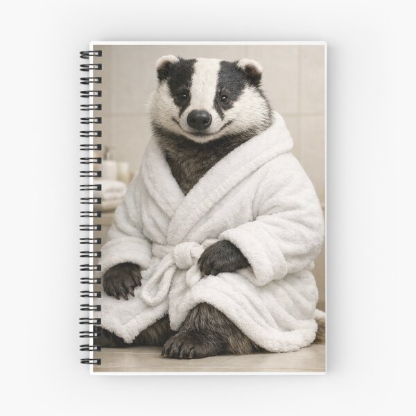 Item preview, European Badger White Bathrobe designed and sold by Sillytoe.