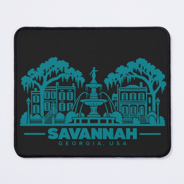 Artikelvorschau, Savannah Georgia USA – Wahrzeichen-Poster (Linienzeichnung) entworfen und verkauft von CMYKStudio.