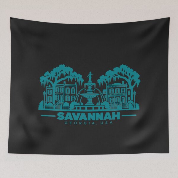 Item preview, Savannah Georgia USA Line Art Landmark Poster designed and sold by CMYKStudio.