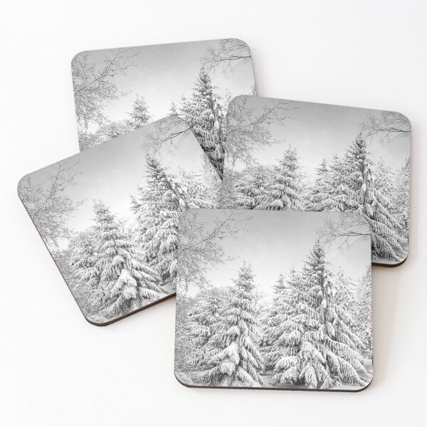 Item preview, Kohler evergreens in winter black and white designed and sold by TerraMediaLLC.