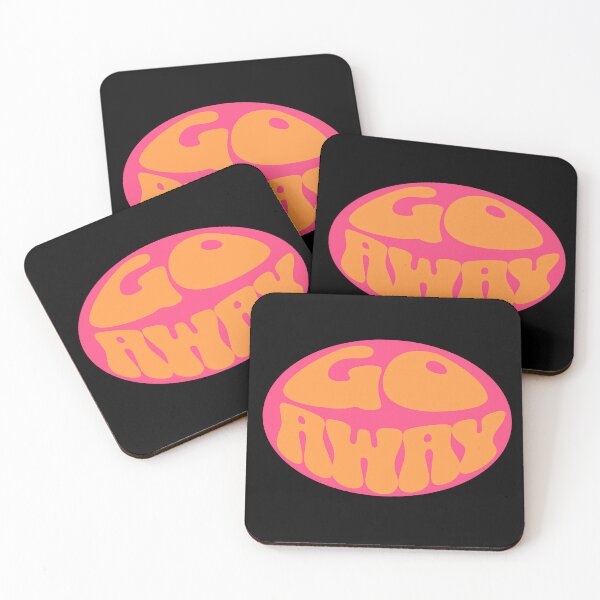 Item preview, Go Away Retro Psychedelic Circle Typography designed and sold by FaeryNuff.