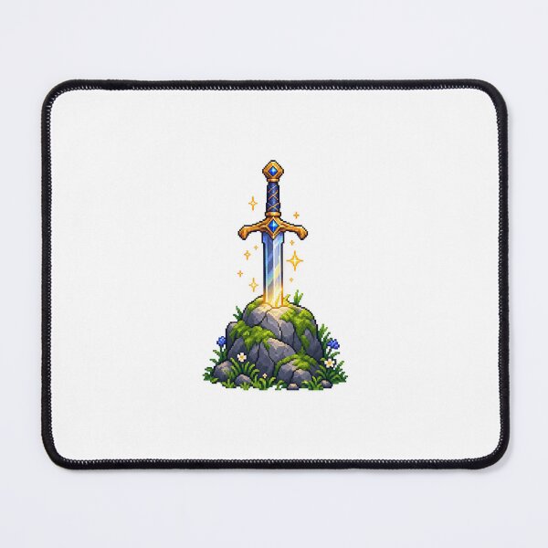Item preview, Legendary Sword in the Stone – Fantasy Pixel Art designed and sold by Handmade--Heaven.